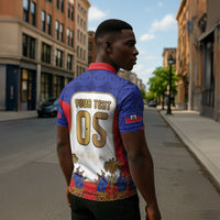 Custom Haiti Nan Mondyal 2026 Zipper Polo Shirt Road To Glory