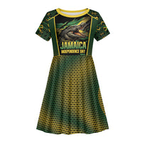 Jamaica Independence Day Kid Short Sleeve Dress Crocodile Broken Chain Freedom