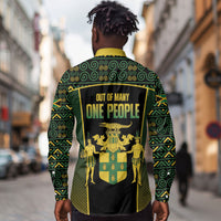 Jamaica Independence Day Long Sleeve Button Shirt Crocodile Broken Chain Freedom