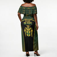 Jamaica Independence Day Off Shoulder Maxi Dress Crocodile Broken Chain Freedom