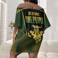 Jamaica Independence Day Off Shoulder Short Dress Crocodile Broken Chain Freedom