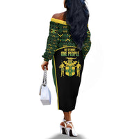 Jamaica Independence Day Off The Shoulder Long Sleeve Dress Crocodile Broken Chain Freedom