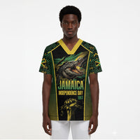 Jamaica Independence Day Scrub Top Crocodile Broken Chain Freedom