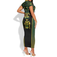 Jamaica Independence Day Short Sleeve Bodycon Dress Crocodile Broken Chain Freedom