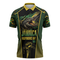 Jamaica Independence Day Zipper Polo Shirt Crocodile Broken Chain Freedom
