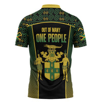 Jamaica Independence Day Zipper Polo Shirt Crocodile Broken Chain Freedom
