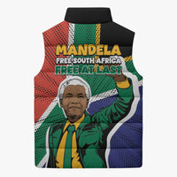 Nelson Mandela Birthday Sleeveless Puffer Jacket 67 Minutes South Africa Flag Comic