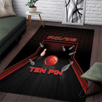 Bowling Area Rug Ten Pin Neon Style - Wonder Print Shop