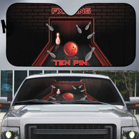 Bowling Auto Sun Shade Ten Pin Neon Style - Wonder Print Shop
