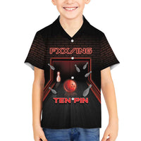 Personalized Bowling Family Matching Off Shoulder Short Dress and Hawaiian Shirt Ten Pin Neon Style - Wonder Print Shop