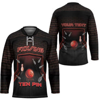 Personalized Bowling Hockey Jersey Ten Pin Neon Style - Wonder Print Shop