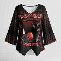 Personalized Bowling Kimono Sleeve Blouse Ten Pin Neon Style - Wonder Print Shop