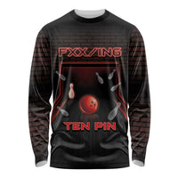 Personalized Bowling Long Sleeve Shirt Ten Pin Neon Style - Wonder Print Shop