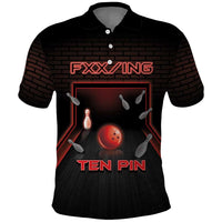 Personalized Bowling Polo Shirt Ten Pin Neon Style - Wonder Print Shop