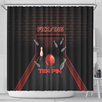 Bowling Shower Curtain Ten Pin Neon Style - Wonder Print Shop