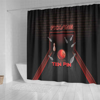 Bowling Shower Curtain Ten Pin Neon Style - Wonder Print Shop