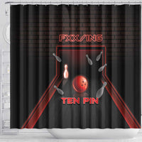 Bowling Shower Curtain Ten Pin Neon Style - Wonder Print Shop