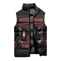 Personalized Bowling Sleeveless Puffer Jacket Ten Pin Neon Style - Wonder Print Shop