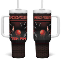 Personalized Bowling Tumbler With Handle Ten Pin Neon Style - Wonder Print Shop