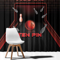 Bowling Window Curtain Ten Pin Neon Style - Wonder Print Shop