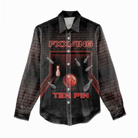 Personalized Bowling Women Casual Shirt Ten Pin Neon Style - Wonder Print Shop