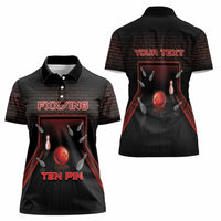 Personalized Bowling Women Polo Shirt Ten Pin Neon Style - Wonder Print Shop