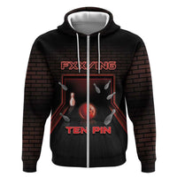 Personalized Bowling Zip Hoodie Ten Pin Neon Style - Wonder Print Shop