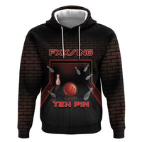 Personalized Bowling Zip Hoodie Ten Pin Neon Style - Wonder Print Shop