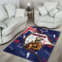 Australia Flag Day Area Rug Cool Kangaroo Beer Aussie Aussie Oi Oi