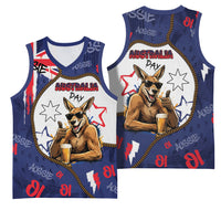 Australia Flag Day Basketball Jersey Cool Kangaroo Beer Aussie Aussie Oi Oi