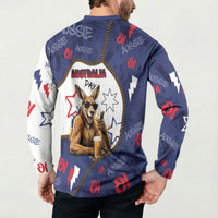 Australia Flag Day Button Sweatshirt Cool Kangaroo Beer Aussie Aussie Oi Oi