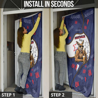 Australia Flag Day Door Cover Cool Kangaroo Beer Aussie Aussie Oi Oi