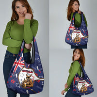 Australia Flag Day Grocery Bag Cool Kangaroo Beer Aussie Aussie Oi Oi