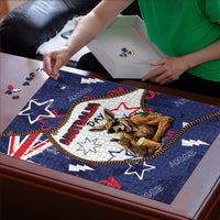 Australia Flag Day Puzzle Cool Kangaroo Beer Aussie Aussie Oi Oi