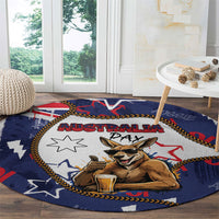 Australia Flag Day Round Carpet Cool Kangaroo Beer Aussie Aussie Oi Oi