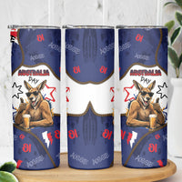 Australia Flag Day Skinny Tumbler Cool Kangaroo Beer Aussie Aussie Oi Oi