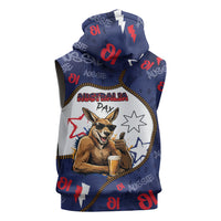 Australia Flag Day Sleeveless Hoodie Cool Kangaroo Beer Aussie Aussie Oi Oi