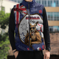 Australia Flag Day Sleeveless Puffer Jacket Cool Kangaroo Beer Aussie Aussie Oi Oi