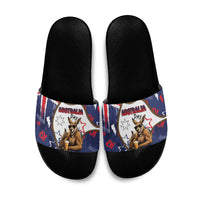 Australia Flag Day Slide Sandals Cool Kangaroo Beer Aussie Aussie Oi Oi
