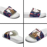 Australia Flag Day Slide Sandals Cool Kangaroo Beer Aussie Aussie Oi Oi