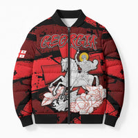 Personalized Georgia Bomber Puffer Jacket Patron Saint Symbol - Wonder Print Shop
