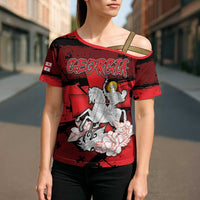 Personalized Georgia Cross Shoulder Shirt Patron Saint Symbol - Wonder Print Shop