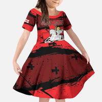 Personalized Georgia Family Matching Off Shoulder Maxi Dress and Hawaiian Shirt Patron Saint Symbol - Wonder Print Shop