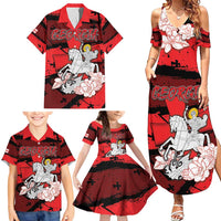 Personalized Georgia Family Matching Summer Maxi Dress and Hawaiian Shirt Patron Saint Symbol - Wonder Print Shop