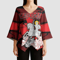 Personalized Georgia Kimono Sleeve Blouse Patron Saint Symbol - Wonder Print Shop