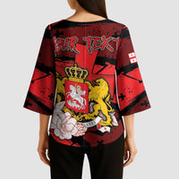 Personalized Georgia Kimono Sleeve Blouse Patron Saint Symbol - Wonder Print Shop