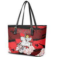 Georgia Leather Tote Bag Patron Saint Symbol - Wonder Print Shop