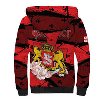 Personalized Georgia Sherpa Hoodie Patron Saint Symbol - Wonder Print Shop