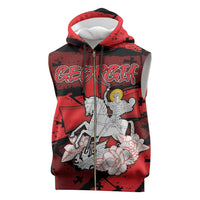 Personalized Georgia Sleeveless Zip Hoodie Patron Saint Symbol - Wonder Print Shop