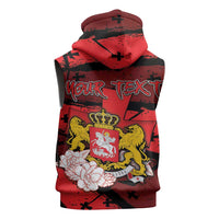 Personalized Georgia Sleeveless Zip Hoodie Patron Saint Symbol - Wonder Print Shop